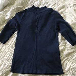 Navy mock neck
